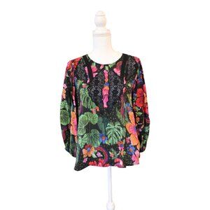 Farm Rio Womens Floral Blouse, Size S NWOT